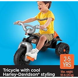 Fisher-Price Toddler Tricycle Harley-Davidson Tough Trike, Toy Bike with Handlebar Grips & Storage for Outdoor Play Kids Ages 2+ Years (Amazon Exclusive)