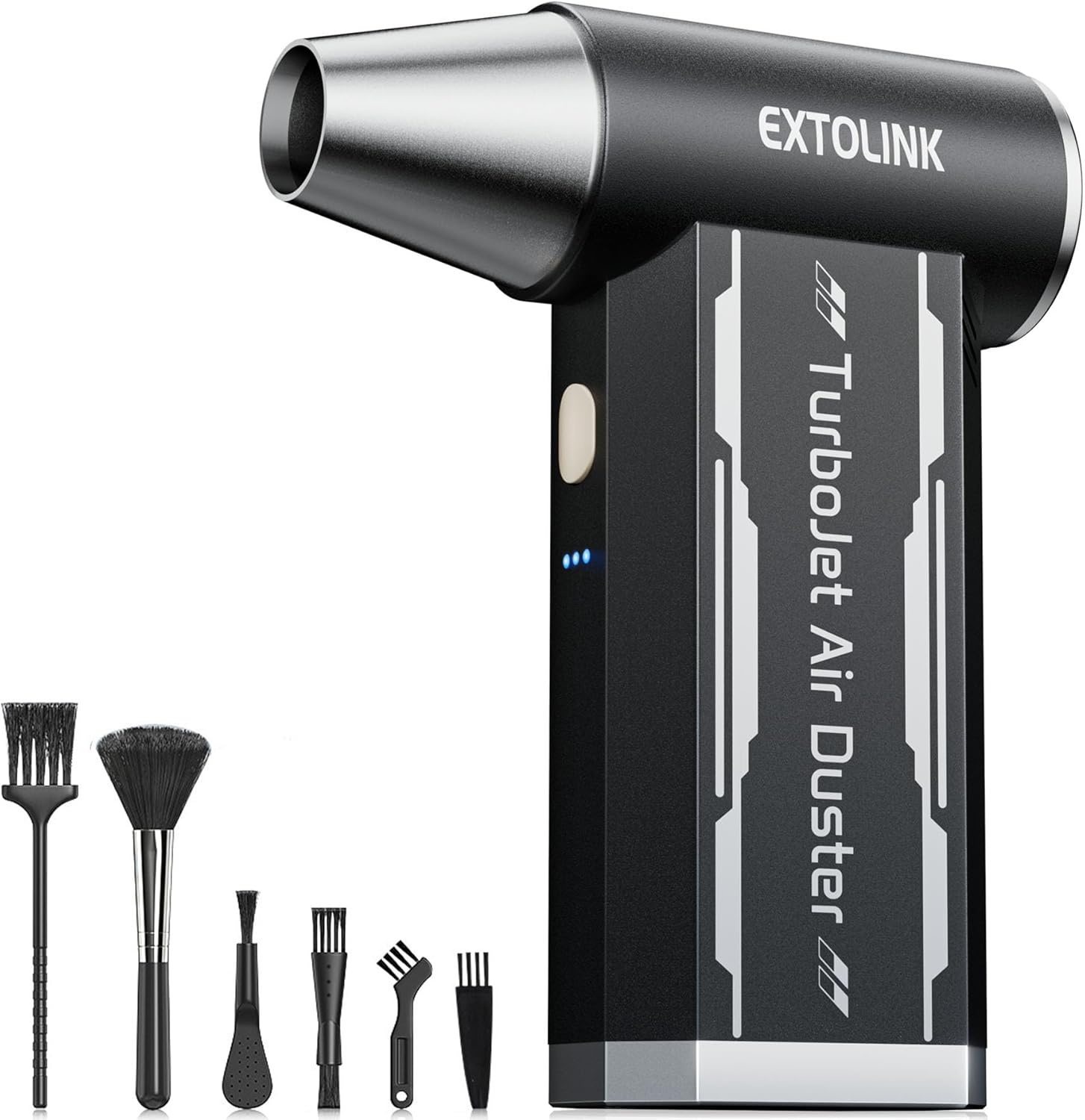 L8 Compressed Air Duster 180,000 RPM 4-Speed Electric with TurboJet Mode, 8000mAh Battery & Cleaning Kit, for Desktop, PC, Keyboard, Laptop, Car, Home