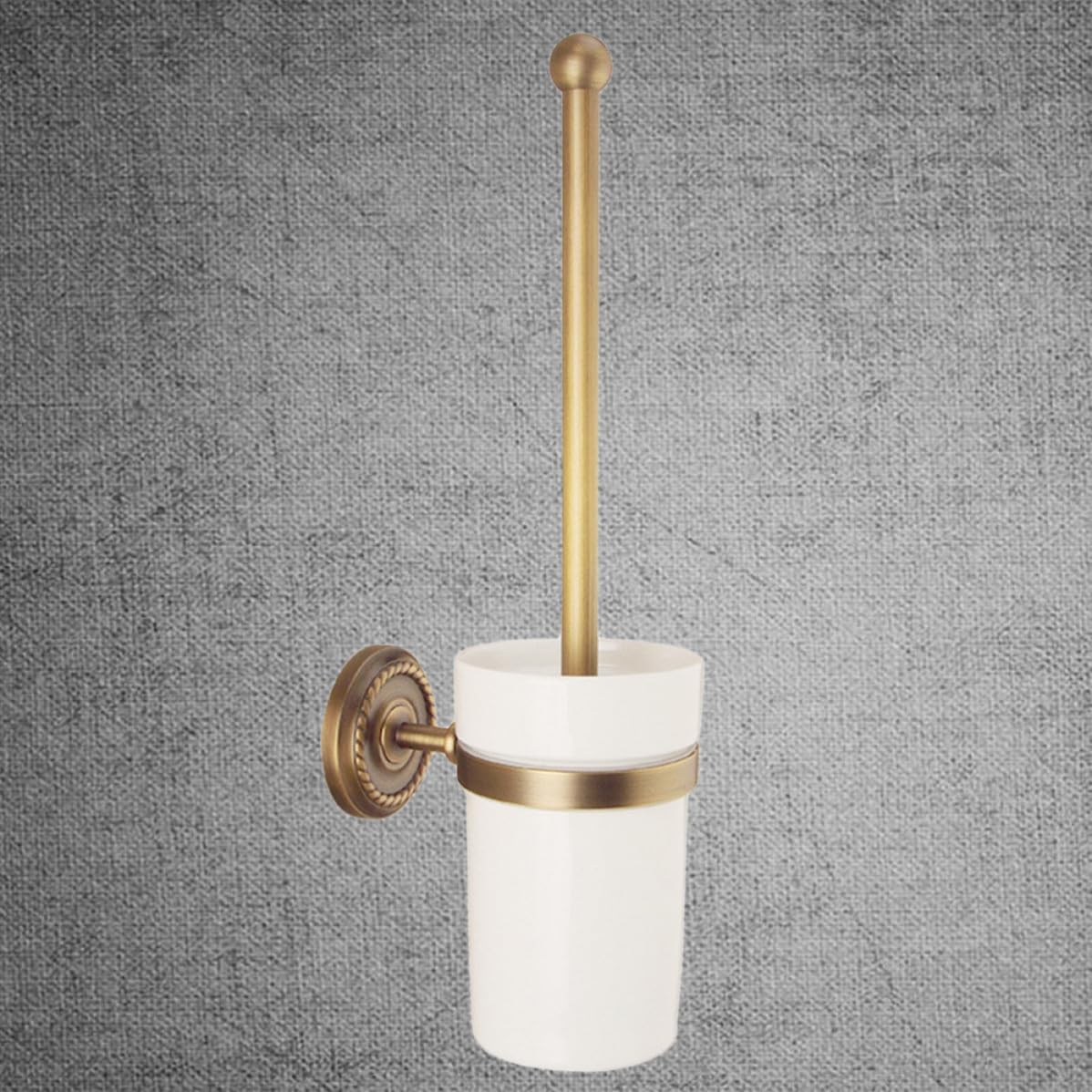 Spazzola per Wc Supporto, Manico, Set Bagno Bianco