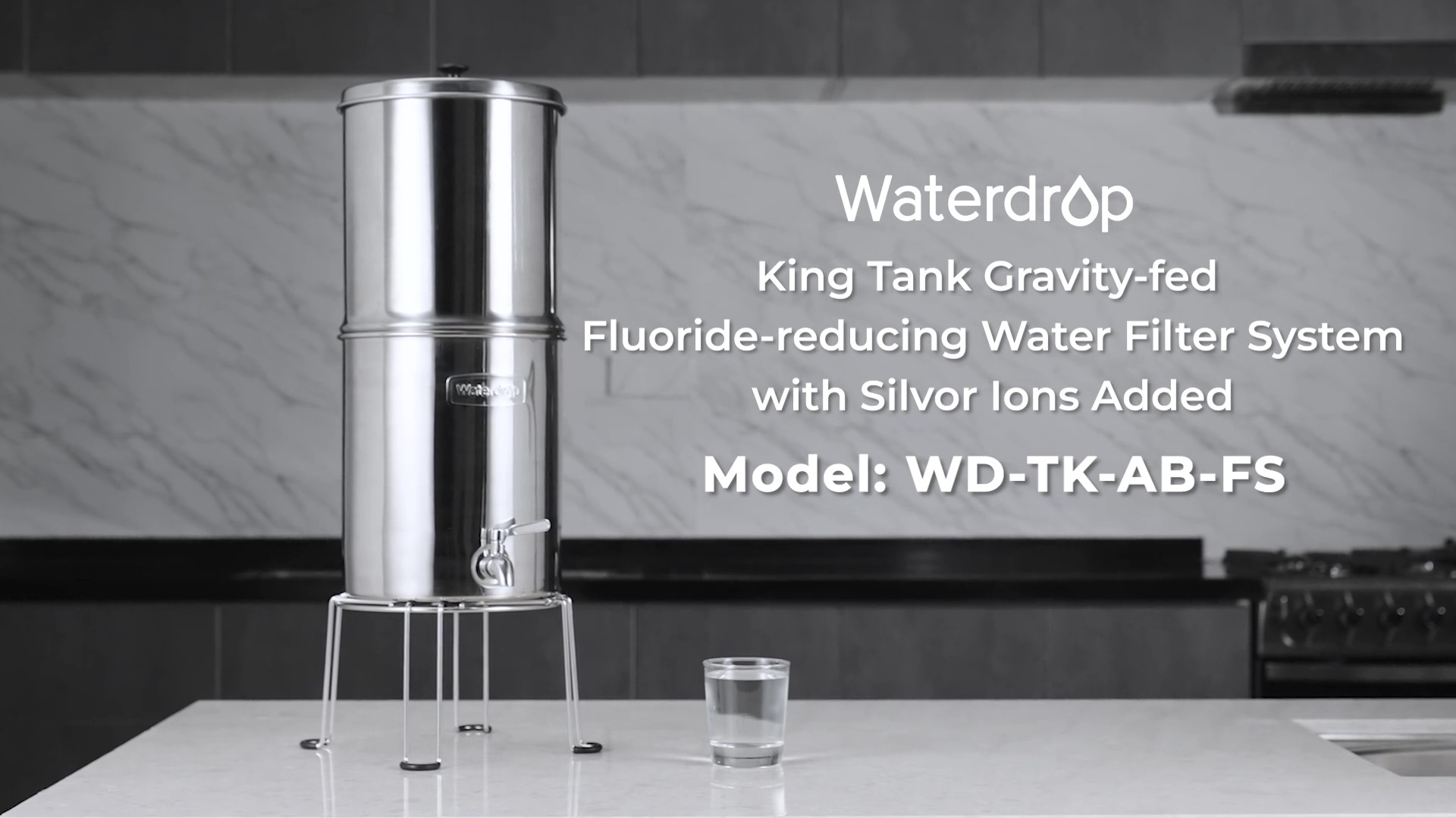 Image of Waterdrop TK-AB-FS Gravity Water Filter System, with Silver Ions Filtration | NSF /ANSI 42&372 Standard, Reduces Fluoride and Chlorine, with 4 Filters and Metal Spigot, 2.25G