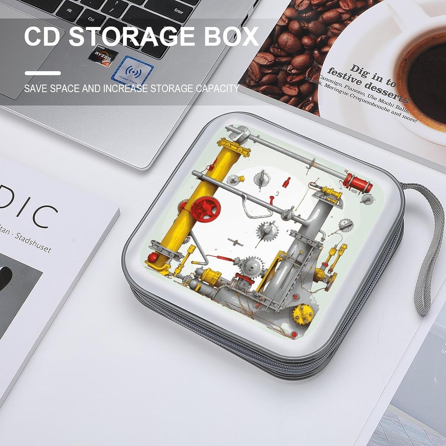 Gears Levers Pipes CD Case CD Storage Box DVD Sleeves