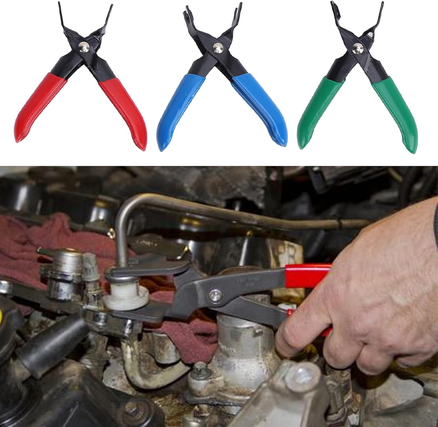 Naroote Fuel Line Disconnect Pliers, Professional Tool for Fuel Line Hose Removal with Ergonomic Design, High Strength Metal, Suitable for Gasoline Cars