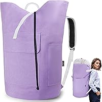 Vista 12 de Bolsa de lavandería con mochila, bolsas de lavandería de viaje extra grandes de 125L con correas de hombro, diseño ajustable y extensible, bolsa