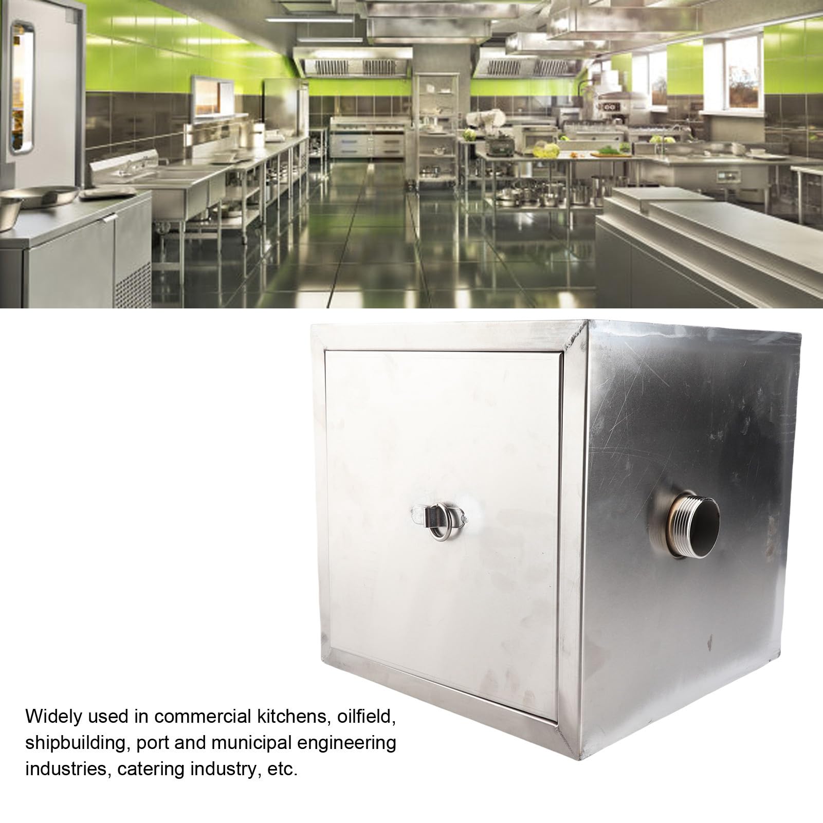 SUNGOOYUE Separador de Grasa Comercial en Construcción de Acero Inoxidable, Que Ofrece Durabilidad y Fácil Mantenimiento para Diversas Industrias, 30 X 30 X Cm