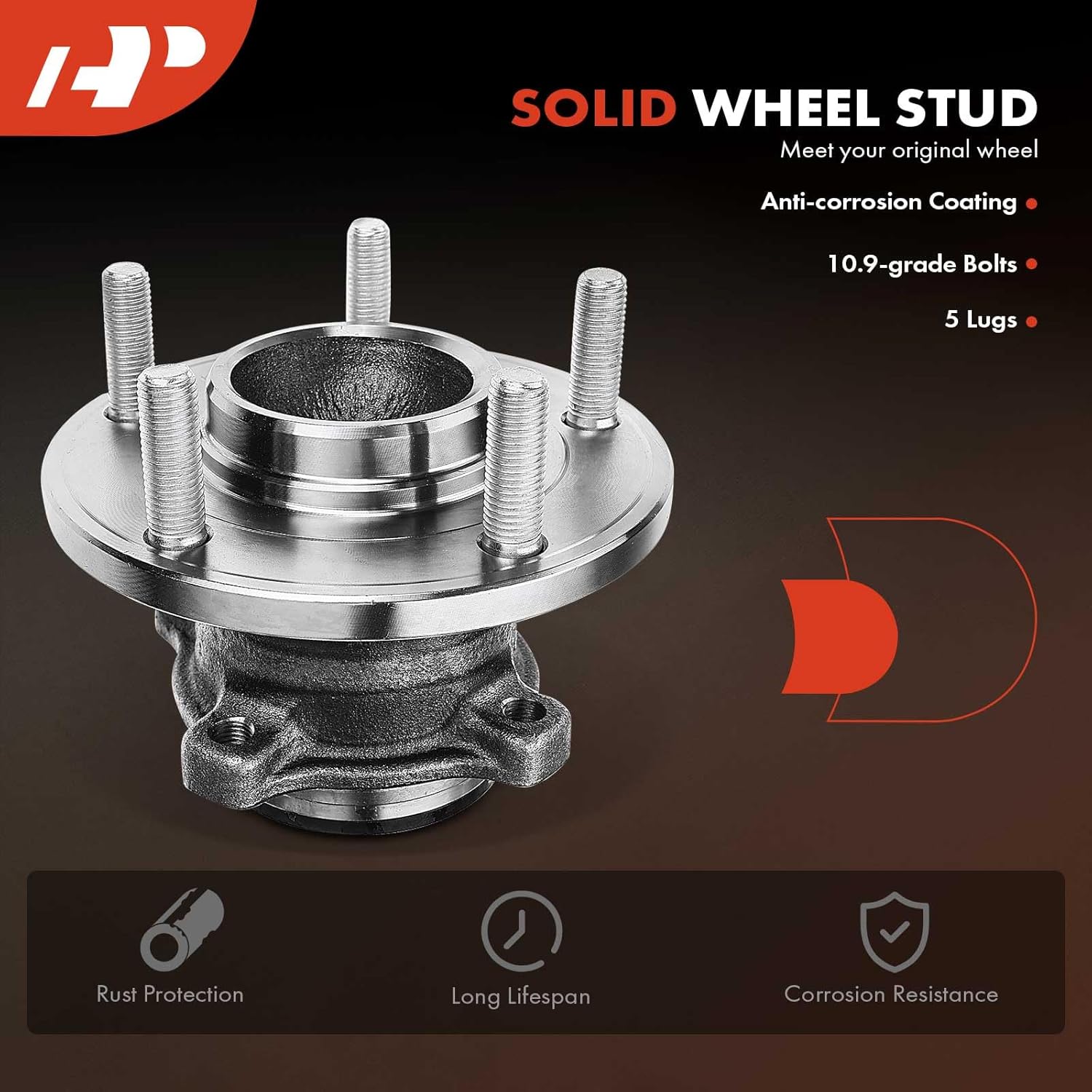 A-Premium 2 x Rear Wheel Bearing and Hub Assembly with 5-Lug Compatible with Mazda 3 2004-2013, 3 Sport 2009-2013, 5 2006-2010/2012-2017 - Image 5