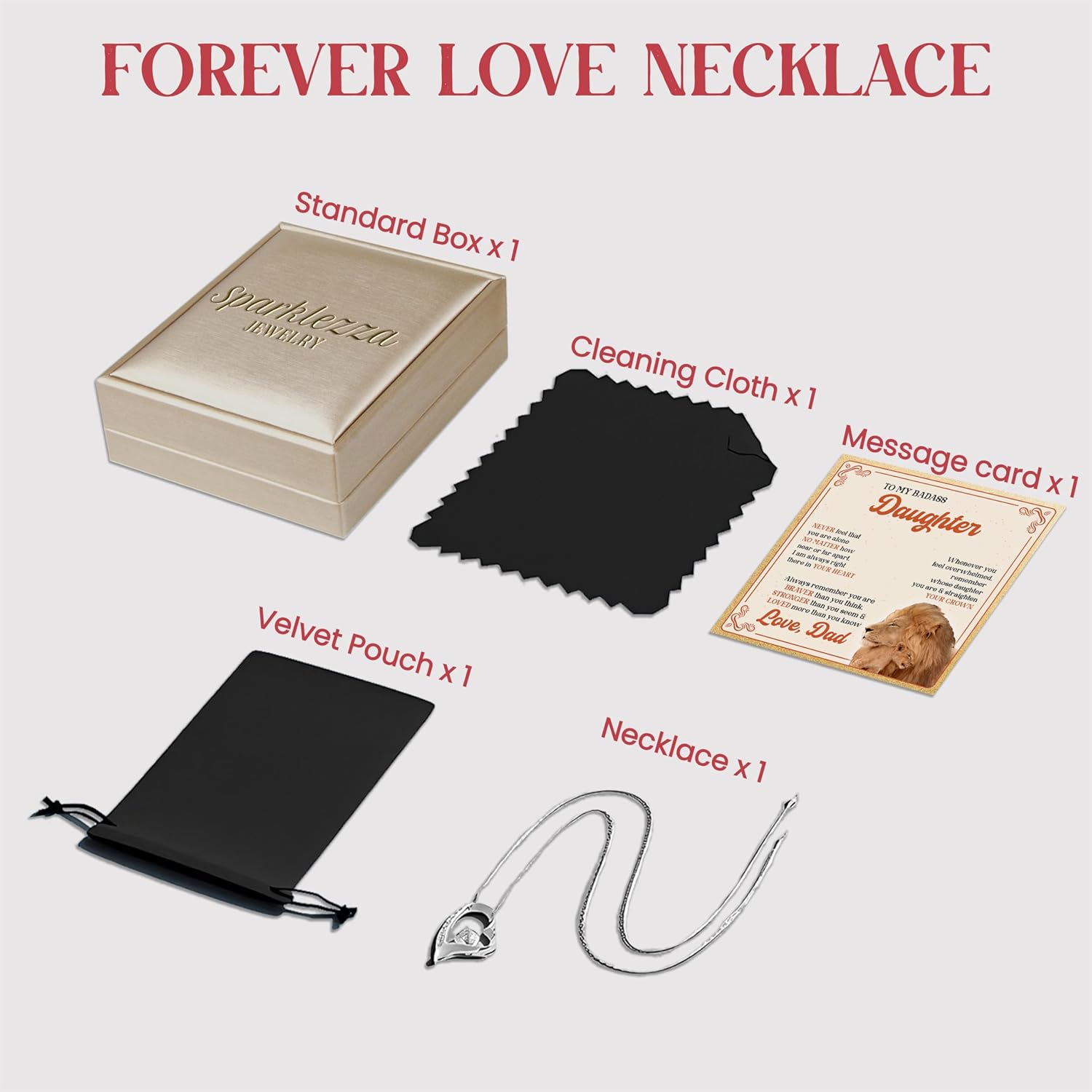 Valentine Gifts for Daughter - To My Daughter Necklace from Dad, Jewelry Gift From Daddy on Graduation, Wedding Day, Present Ideas for Badass Daughters, Birthday Gift for Daughters Adult - Image 6