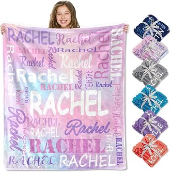 Personalized Blankets Personalized Custom Flannel Blankets for Kids Christmas Blankets Gifts for Teen Girls Boys Multicolor