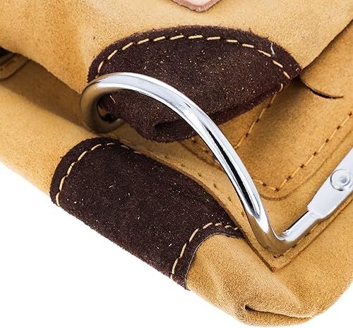 Miniatura 3 de Bolsa de herramientas de cuero de gamuza de 10 bolsillos Bolsa de herramientas de taladro de martillo