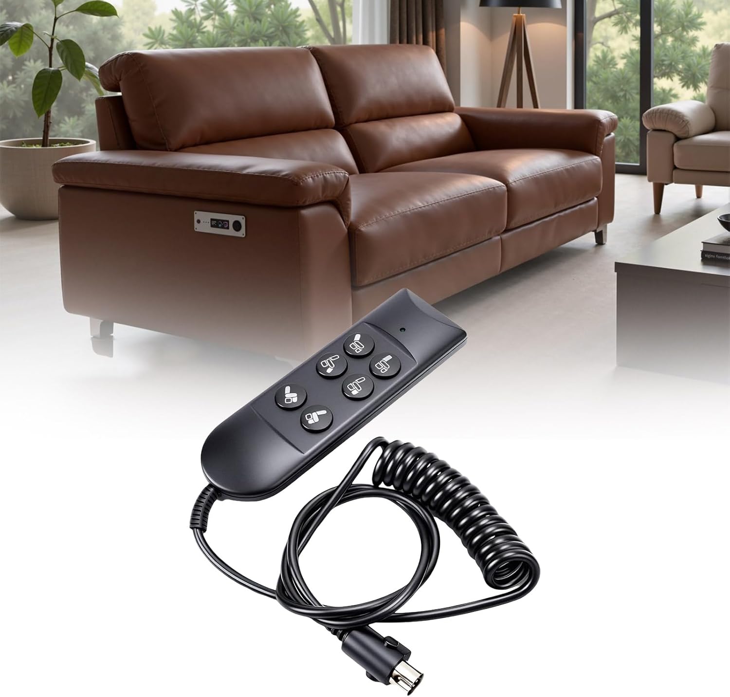 電動ソファ 手動ハンドコントローラー 6ボタン 5ピン ハンドスイッチ パワーソファとリフトチェア用 電動リクライニングコントローラ