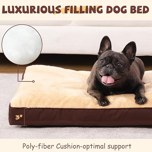 Miniatura 9 de Cama ortopédica para perro, cama impermeable de lujo para perros con funda extraíble lavable, parte inferior antideslizante, colchón para dormir