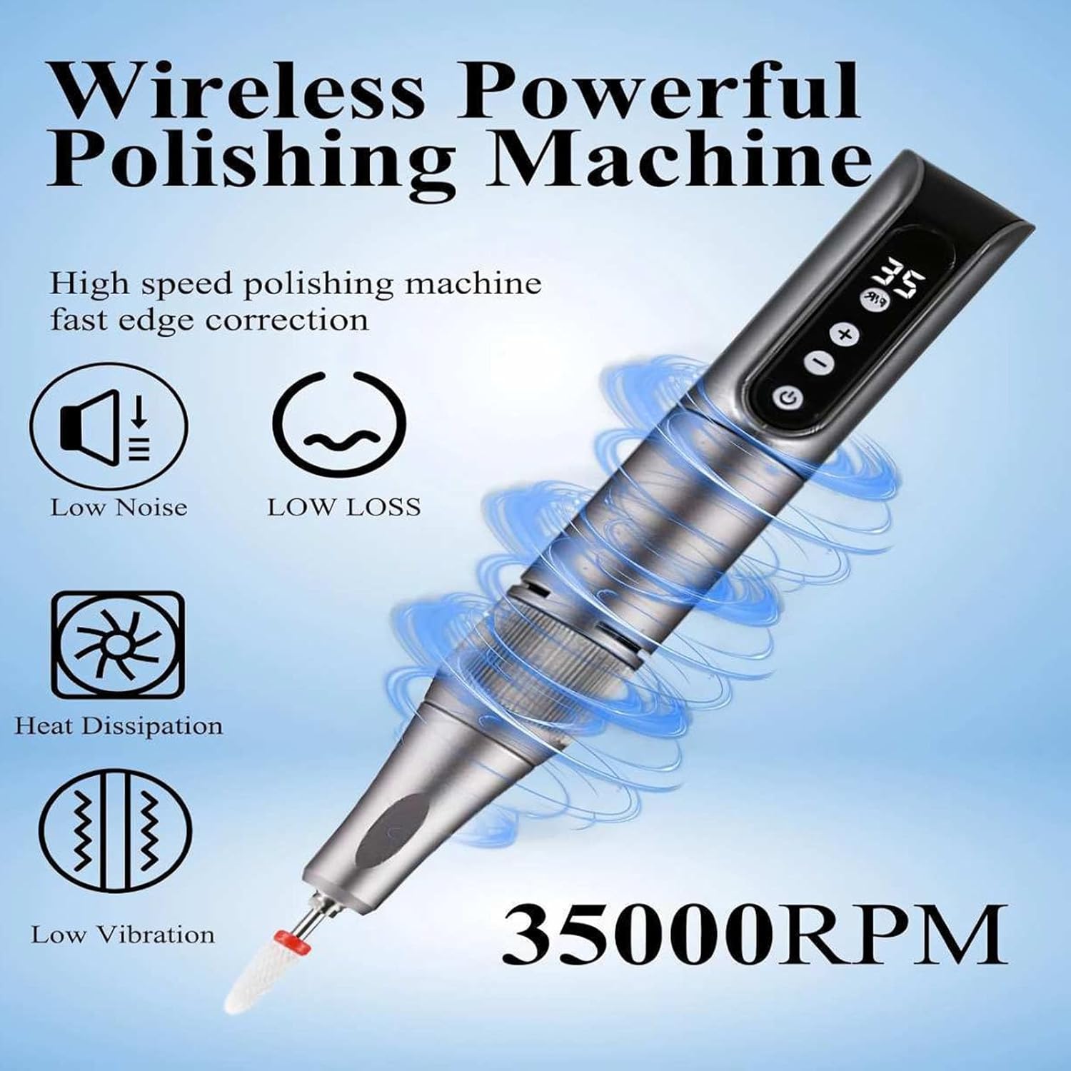 Mobile Tiny Polishing Machine USB Rechargeable Includes 11 Drill Divisions Earthenware Fleece Executives for Smoothing Pointed Edges Cracks Transportable Rechargeable Border Polisher