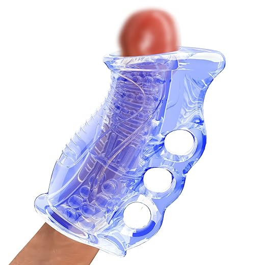 Male Masturbator Sex Adult Toys Pocket Pussy Stroker, Anal Doll Ass for Men Masturbation Oral Handjob Glans Training Tool Penis Trainer Massager Open-Ended Sleeve Blowjob Toy (Blue)