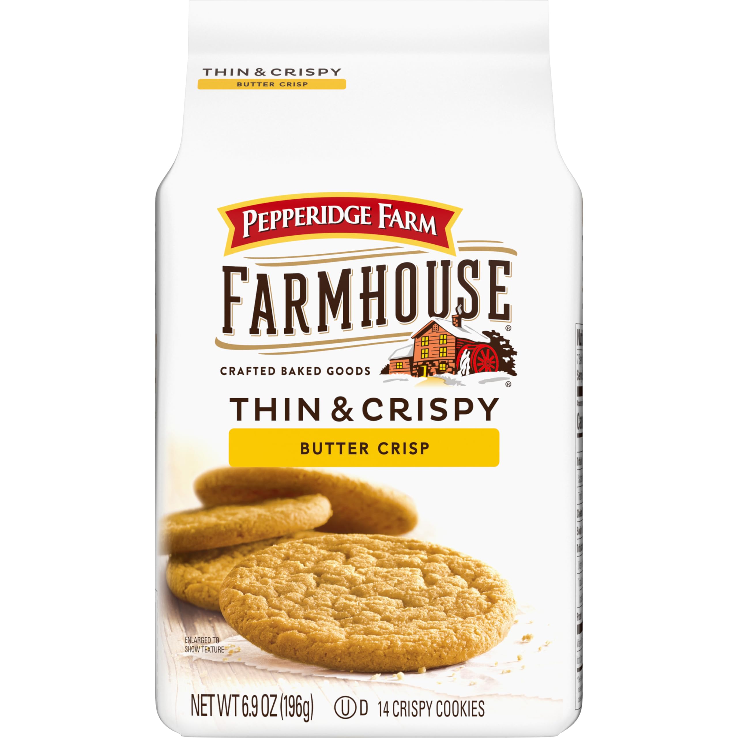 Pepperidge Farm Farmhouse Thin & Crispy Butter Crisp Cookies, 6.9 Oz Bag