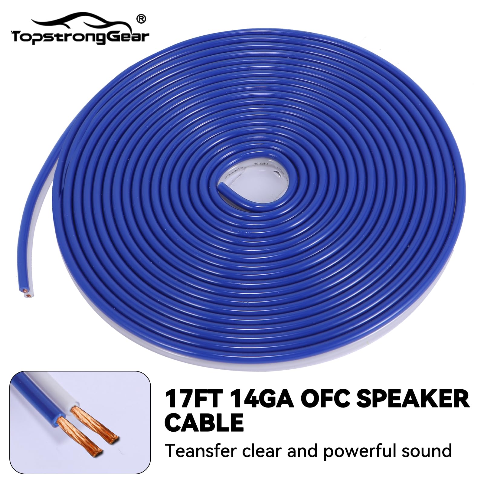 TOPSTRONGGEAR Kit amplificatore OFC da 4 gauge, kit di installazione per amplificatore audio per auto, con cavi RCA, fusibile 150 A, cavo di alimentazione da 4 m, kit di installazione completo per