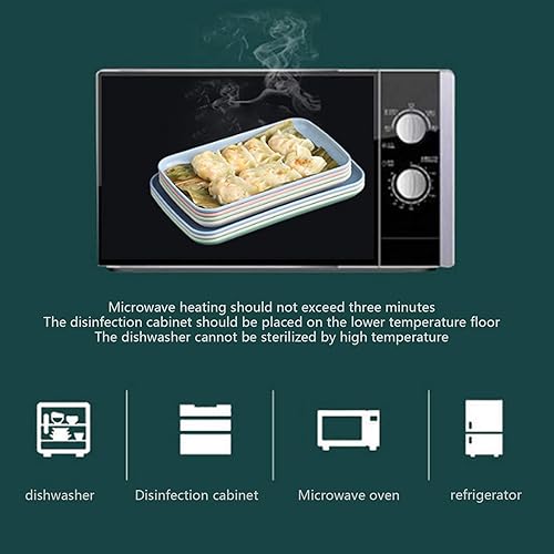 Miniatura 5 de Juego de 4 platos de paja de trigo, platos de postre, plato de frutas para postre, magdalenas, ensalada, bistec, decoración del hogar y la cocina (4