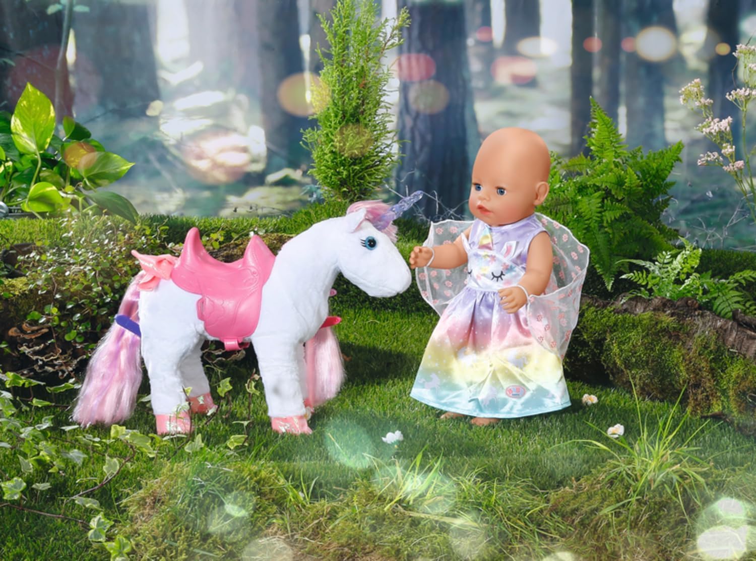 BABY born 43cm Fairy Costume for Dolls - Unicorn, Rainbow and Fairy Wings - For Small Hands, Creative Play Promotes Empathy and Social Skills. For Children from 3 years old