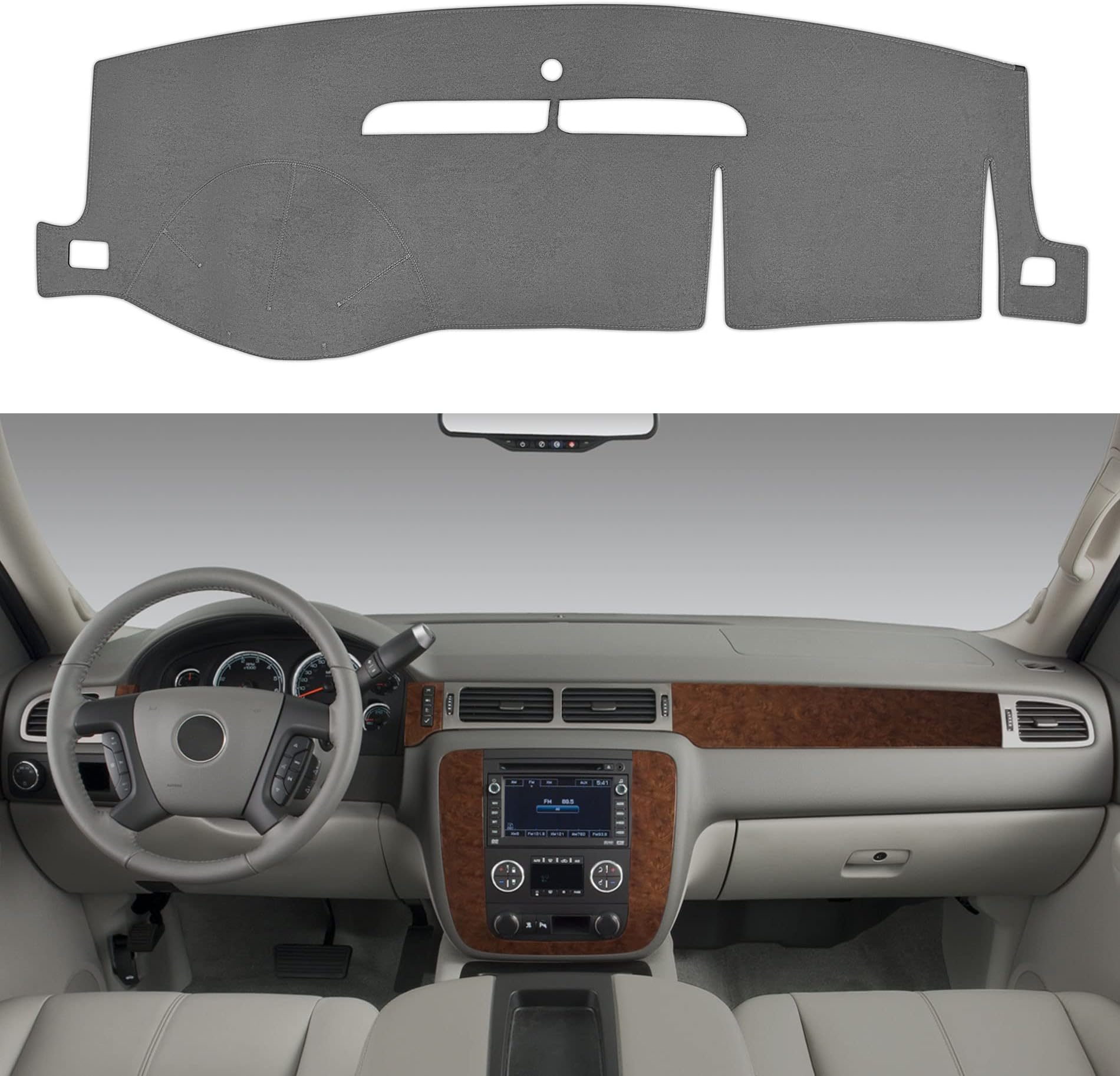 SPEEDWOW Dash Cover Fit for Chevy/GMC 2007-2014（Gary）
