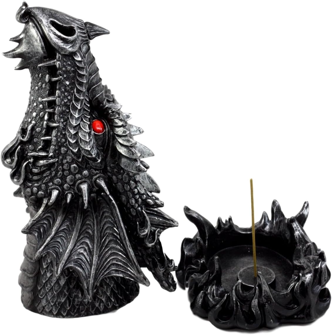 Ebros Gift Stryker The Mythical Fire Breathing Dragon Head Sculptural Incense Holder & Burner Figurine 11.75" Tall