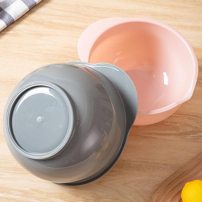 Set de 3 bowls para mezclar con vertedor - Diseño apilable ahorra espacio - Plástico BPA gratis, apto para lavavajillas miniatura 6