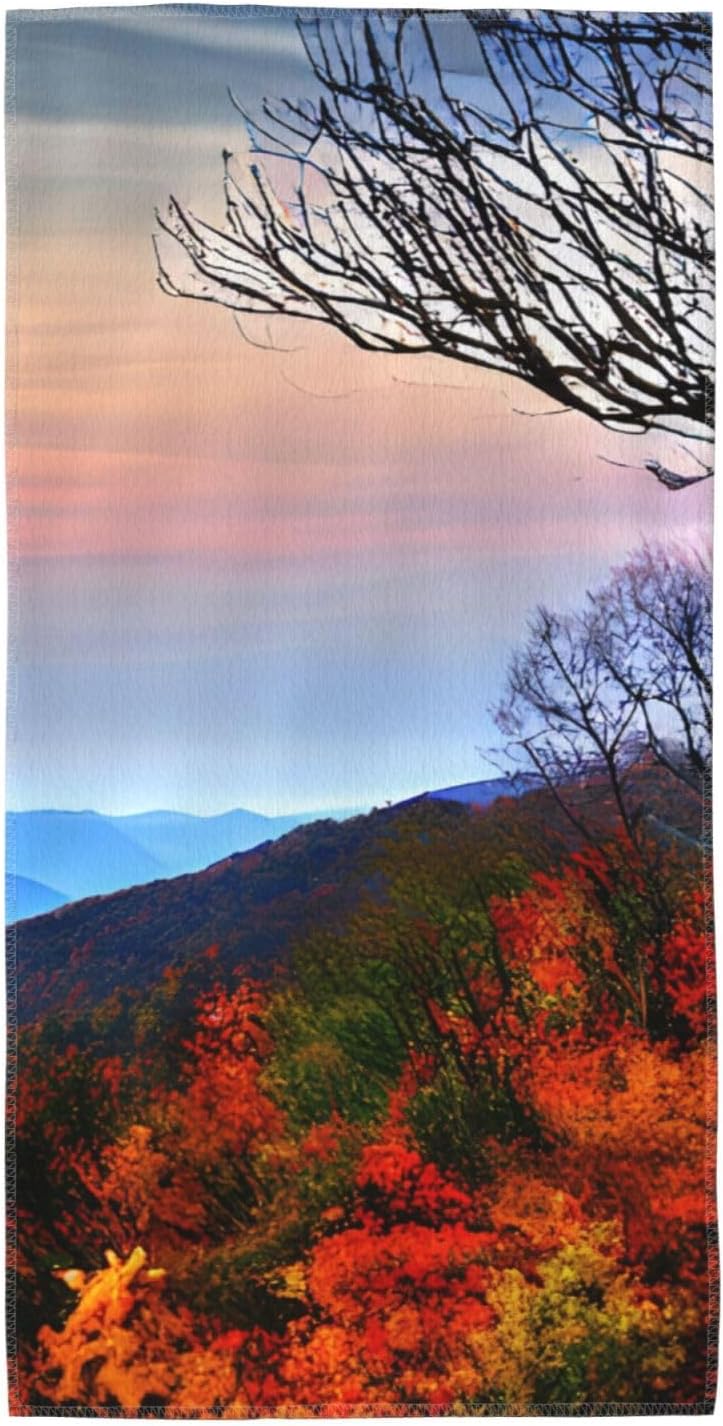 Blue Ridge Mountains Print Hand Towels for Kitchen, Decorative Bathroom Towels Decor Farmhouse Cute for Men Women Gifts