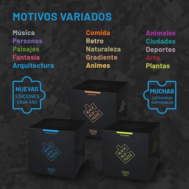 Foto 5 de 8 de Black Box Puzzle de 1000 piezas - Blackbox Puzzle con motivo sorpresa sin plantilla, puzzle difícil…