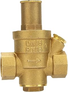 Pressure Reducing Valve, DN15 1/2 Inch Brass, for Home Kitchen Bathroom, Durable, Easy Install, Water Pressure Regulator for Irrigation Pool
