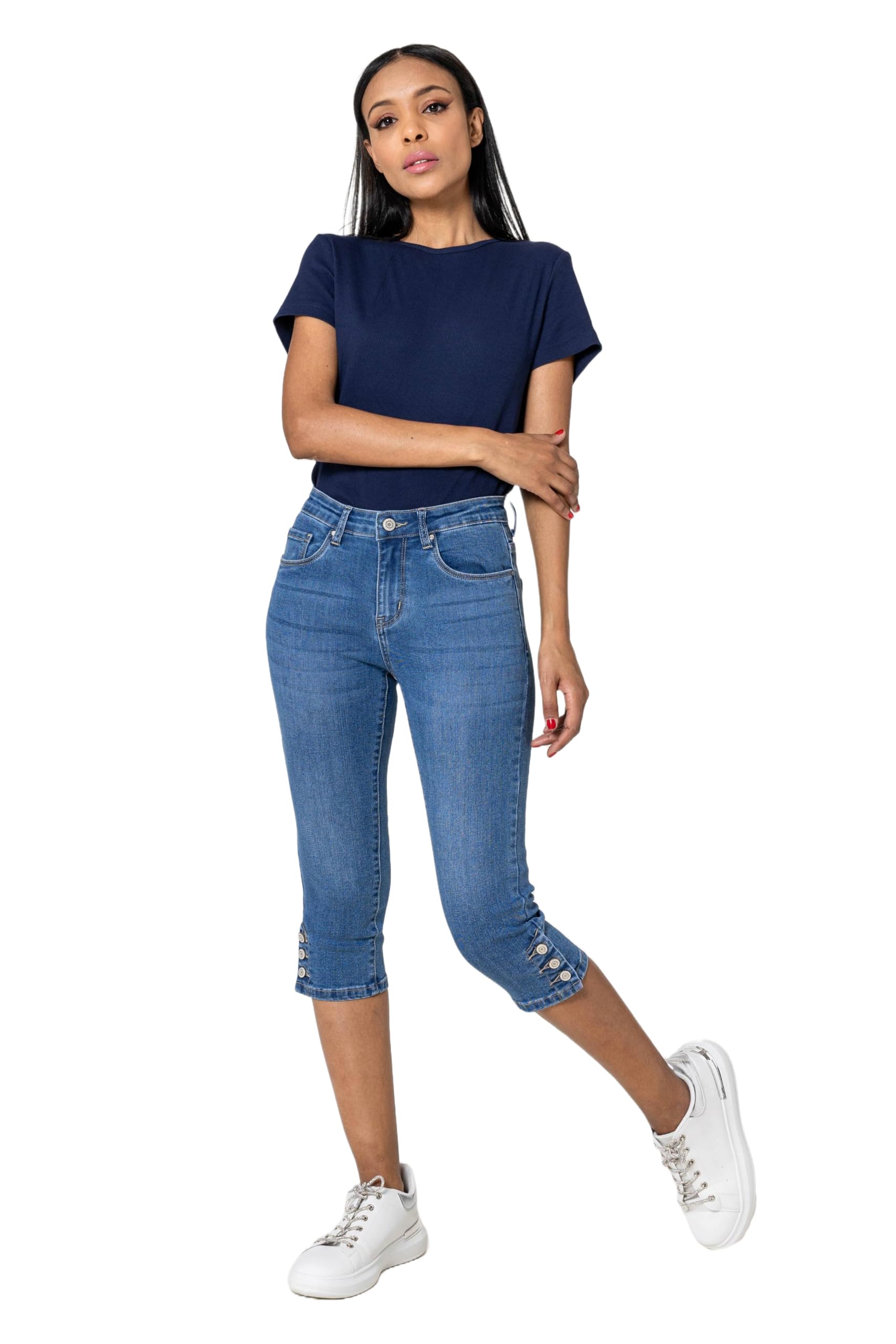 Nina Carter P516 - Pantalones vaqueros para mujer, corte ajustado, cintura alta, pantalones vaqueros de verano