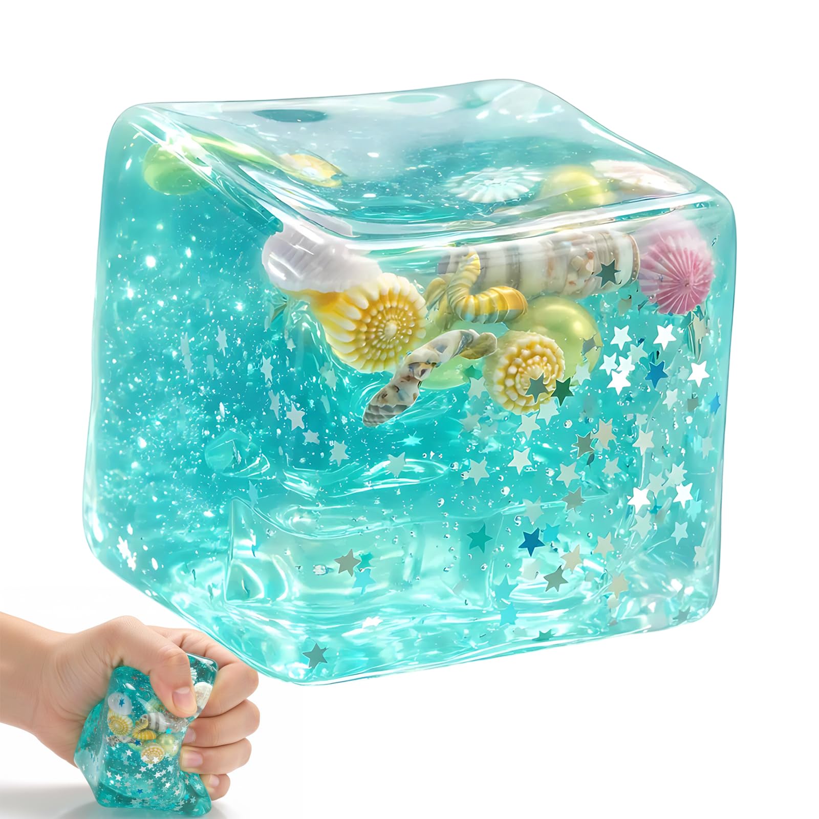 DNTHYRIN 1 Pcs Squishy Cubes, Ice Cube Squishy, Soft Slow Rise Squishies for Stress Relief Desk Decor