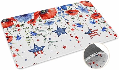 Vista 465 de Tapete de Feliz Navidad, tapete antideslizante para puerta delantera, baño, cocina, dormitorio, patio, entrada, 16 x 24 pulgadas, rojo, negro y verde