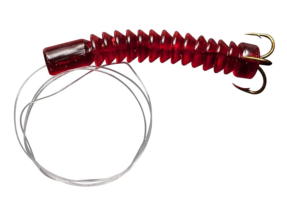 thumbnail image 2 of Magic Catfish Bait Hogwild Dipper Worm - Red - Pack Of 2 2 of 11