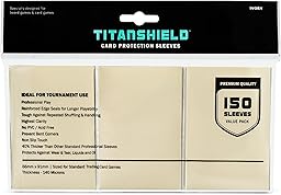 TitanShield Premium Ivory 150 Sleeves Standard Size Board Game Trading Card Sleeves Deck Protector for Magic The Gathering MTG, Baseball Collection, Dropmix