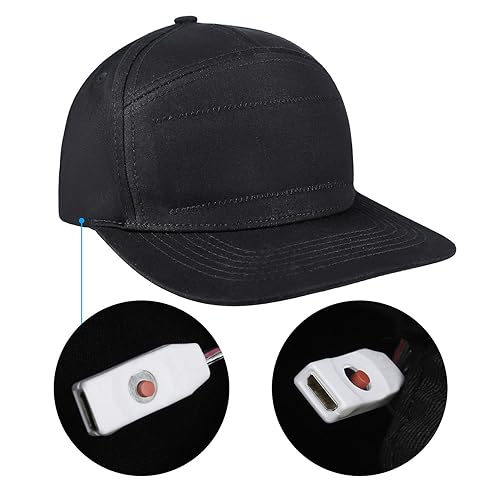 Miniatura 4 de alavisxf xx Gorra LED, Pantalla LED Desmontable Gorra Inteligente Ajustable Gorra de Béisbol LED Genial para Fiesta Navidad Halloween (Negro)