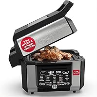 FoodGenie Gourmax Pro All-in-One Smokeless Grill, Air Fryer, Oven, Griddle - 16 Presets, Dual Surface, 5.8Qt, 1500W