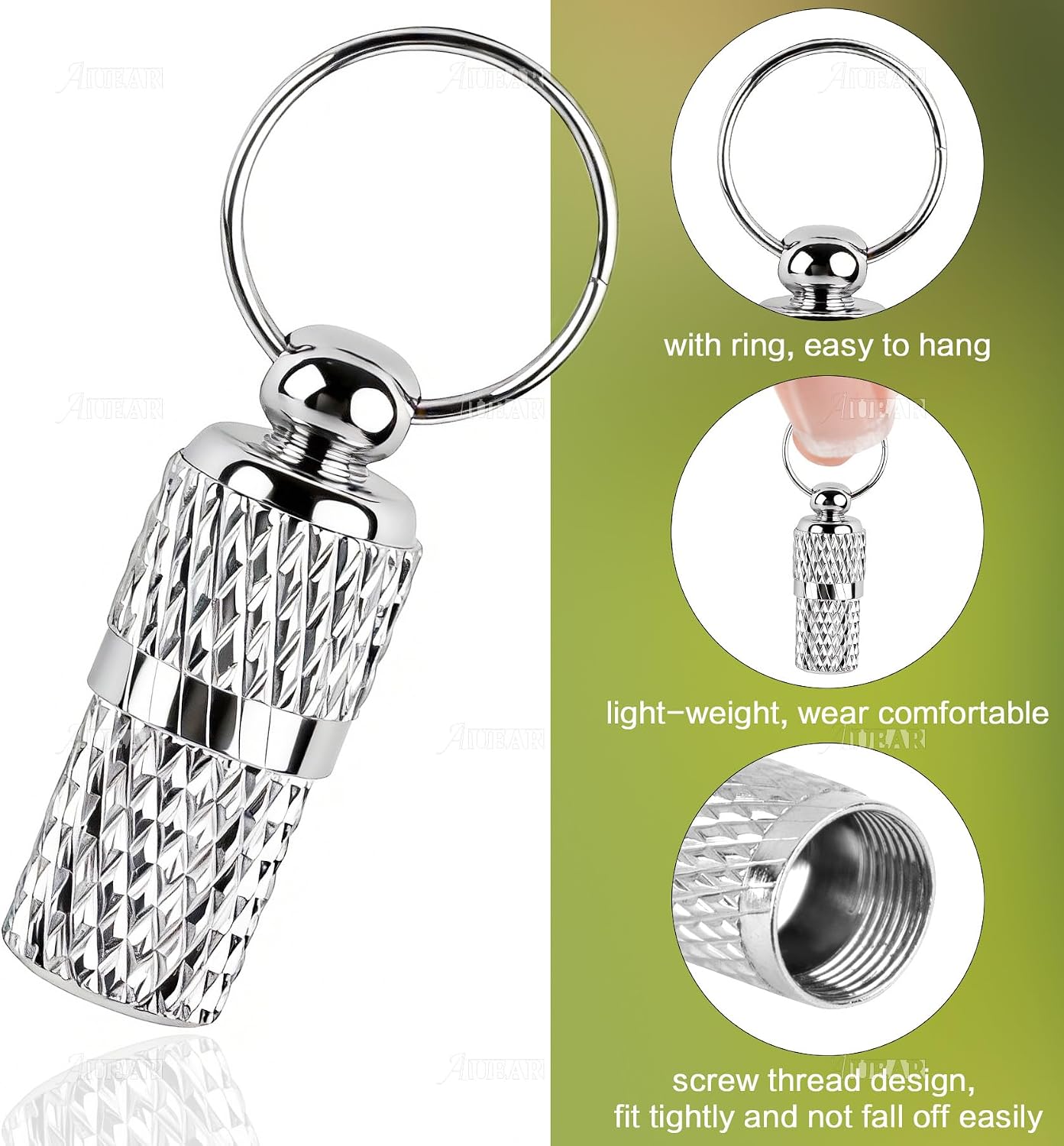AUEAR, 10 Pack Pet ID Tags Name Address Cell Phone Number Stainless Steel Personalized Dog Cat Small Animal Barrel Tube Anti-Lost