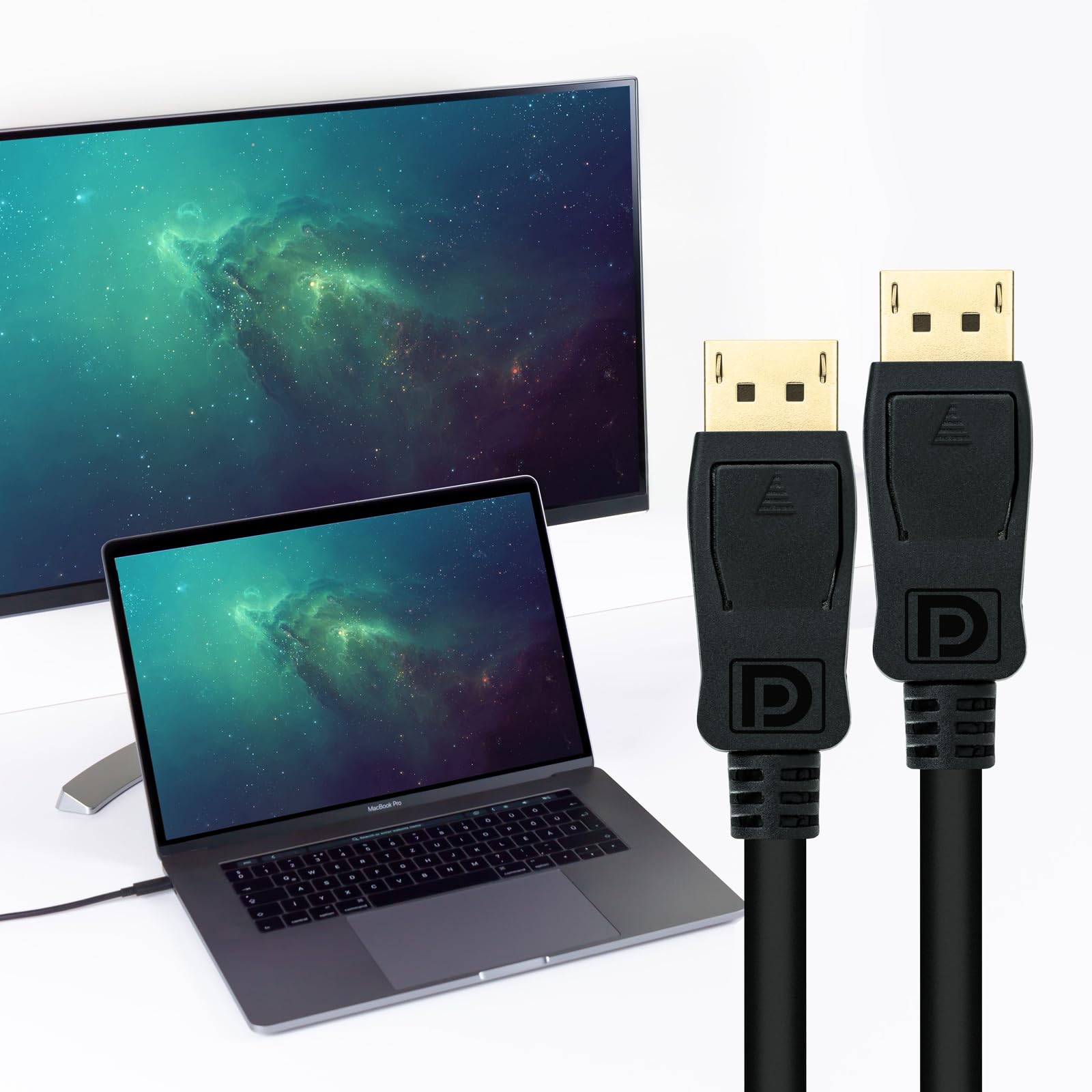 Nanocable DisplayPort-kabel 1.4 – 0,5 M, Stekker-stekker, 8K Bij 60Hz, 4K Bij 144Hz, 32,4 Gbit/s, Verguld, Zwart – Voor Monitor, Tv En Grafische Kaart