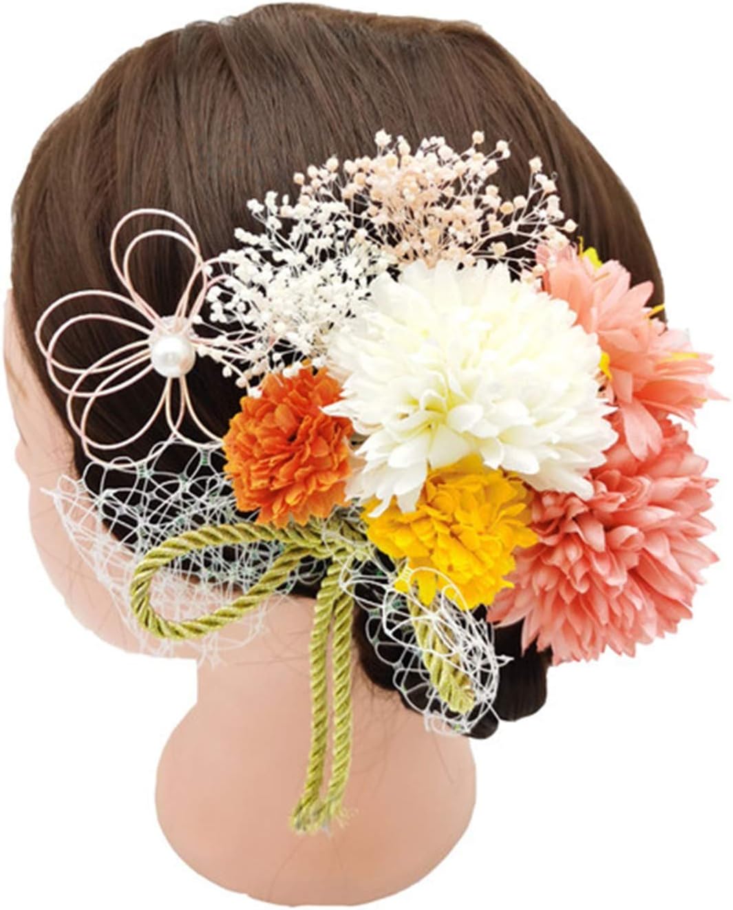 Hontaio 日本 頭飾り 造花 永遠の花 着物 新しいヘアアクセサリー 頭飾り かわいい 髪留め 髪飾り 女性 髪飾り 和装 浴衣 和風 ヘアアクセサリー 髪飾り ヘアアクセ ヘアピン 浴衣 和風 贈り物 成人式 着物 ガールズ 卒業式 結婚式 贈り物 Faz Co Zm