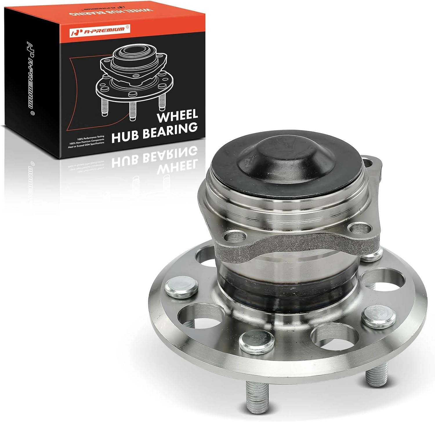 A-Premium Rear Wheel Bearing and Hub Assembly with 5-Lug Compatible with Toyota RAV4 1996-2003, Non-ABS Models, FWD Only