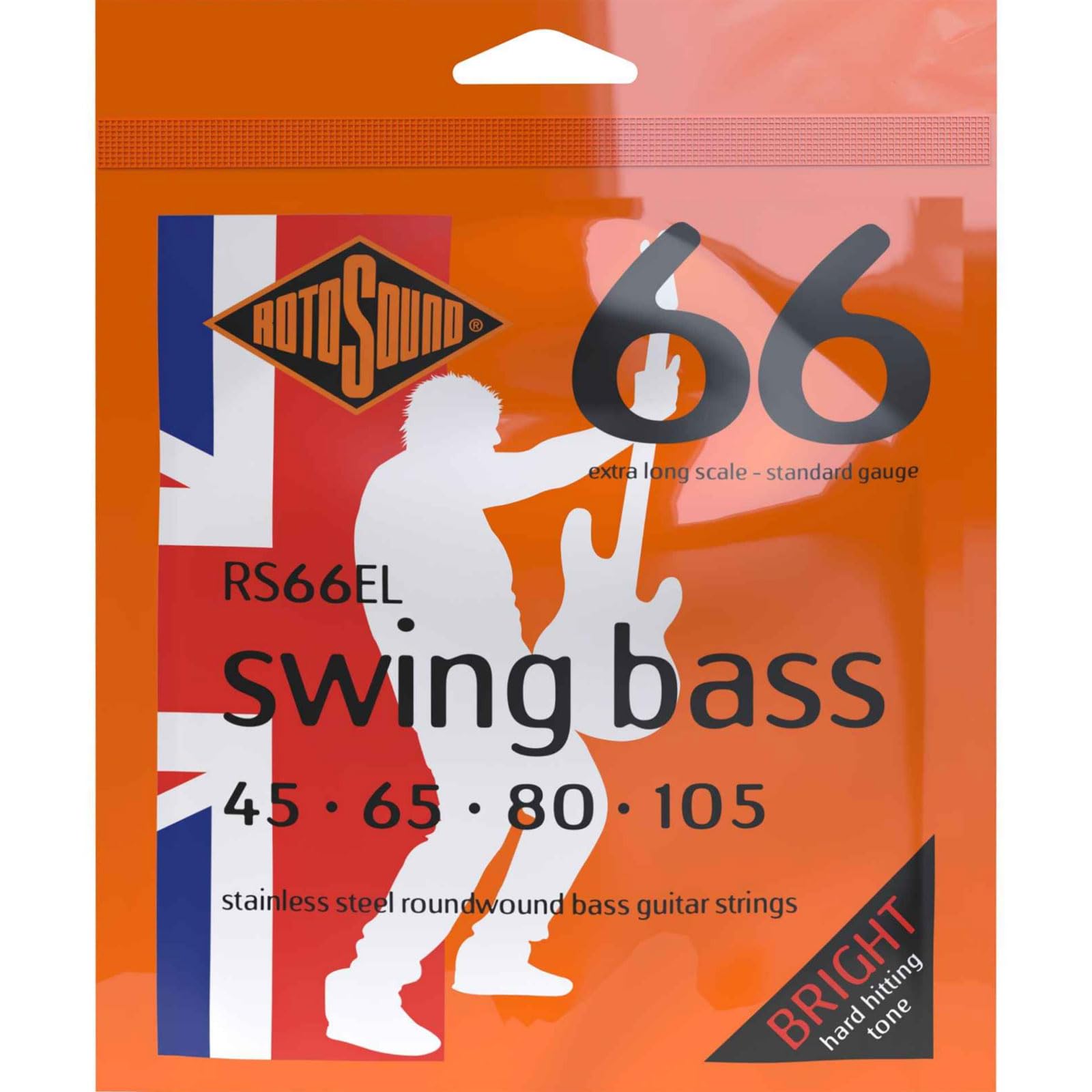Rotosound Strings for Electric Bass SWING 66 STAINLESS SETS 4-string RS66EL EX-LONG SCALE Stainless Standard 45-105
