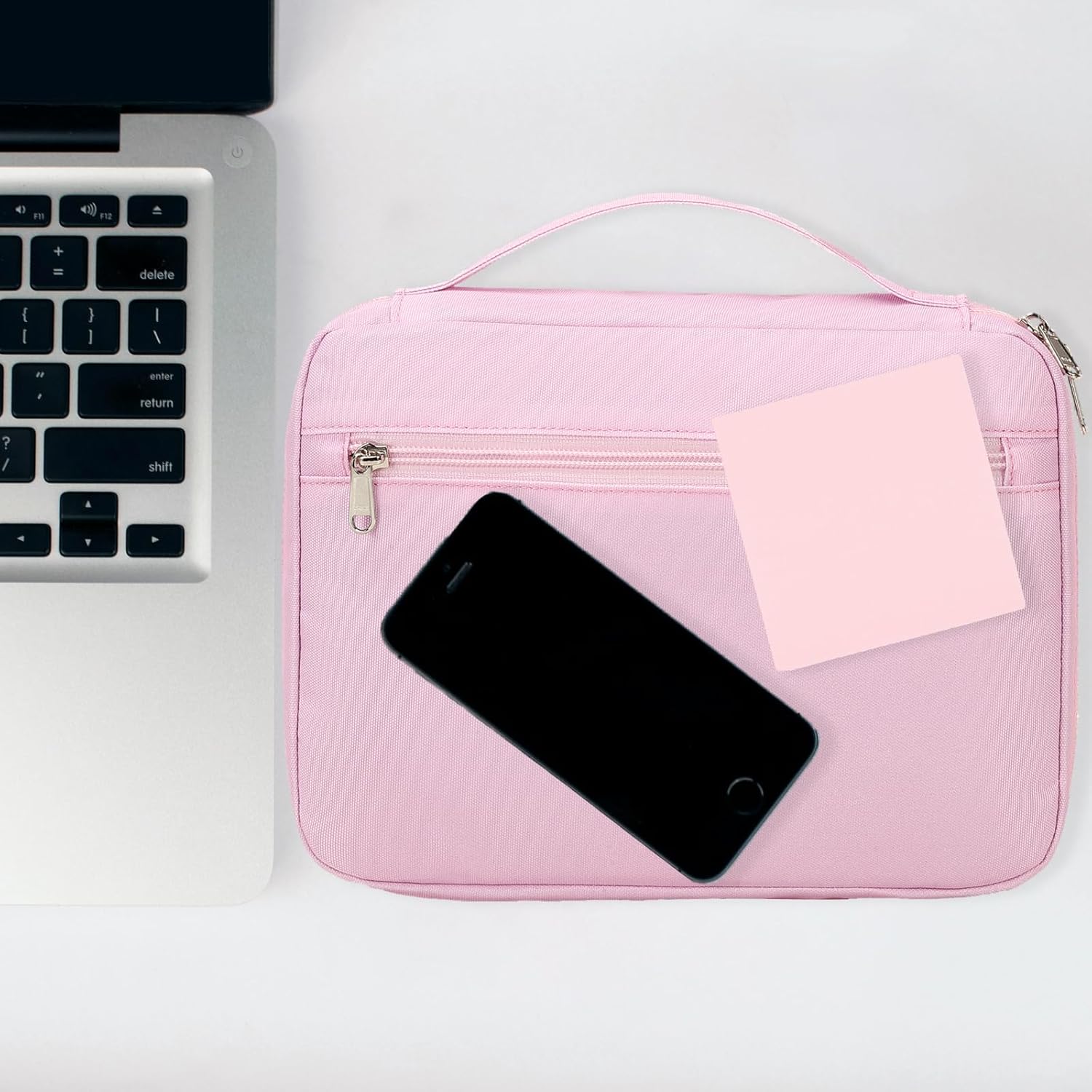 JIANYA Bible Covers for Women - Womens Bible Cover Case Bible Bag with Pocket and Handle - Book Cover Bible Carrying Case, Pink - Image 2