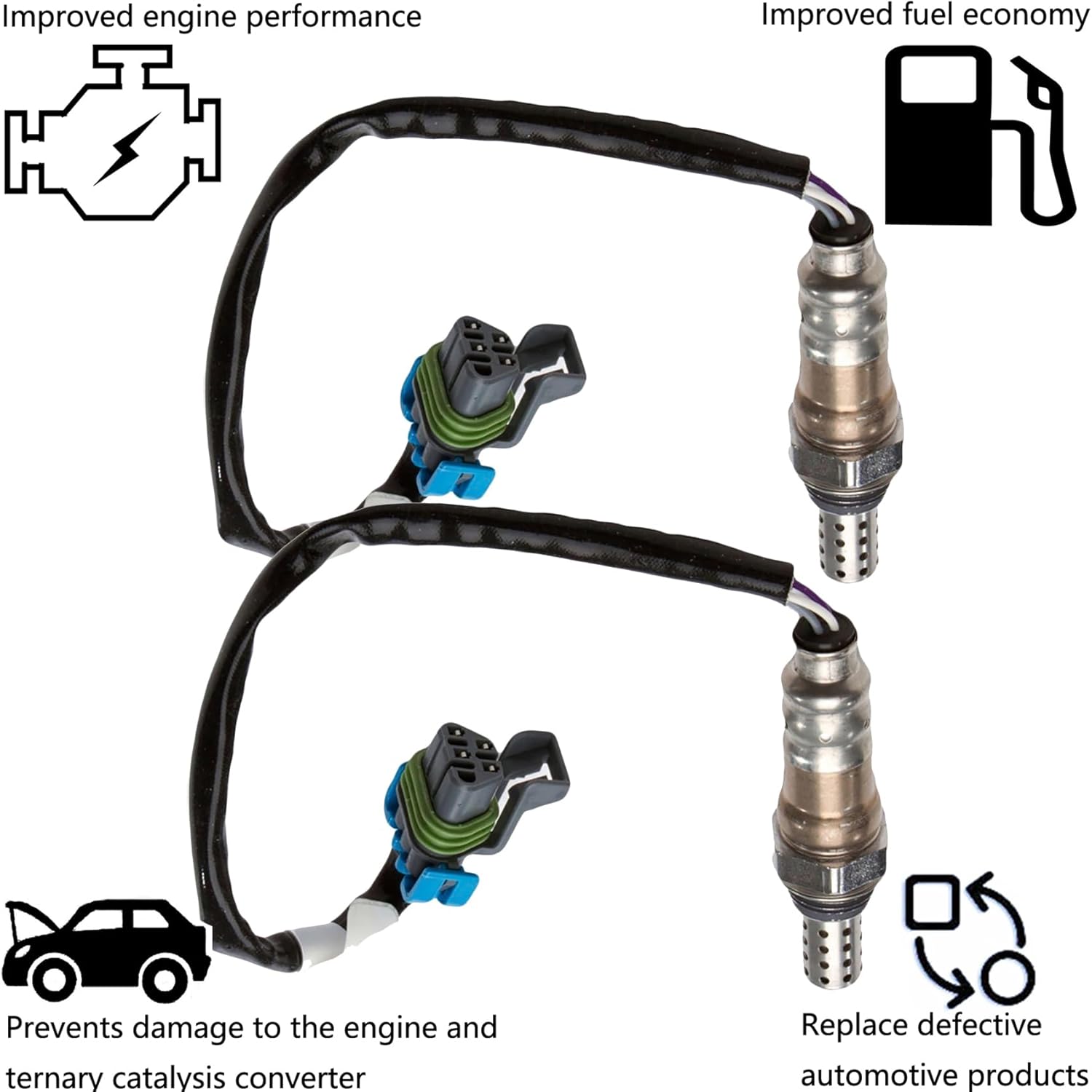 Dropwater 1 Pair Rear Downstream O2 Oxygen Sensors Compatible with Chevy 2007 Express 1500 Trailblazer 4.3L 5.3L 6L,Replaces#234-4561 213-3824 15248 75-3683,Set of 2pcs