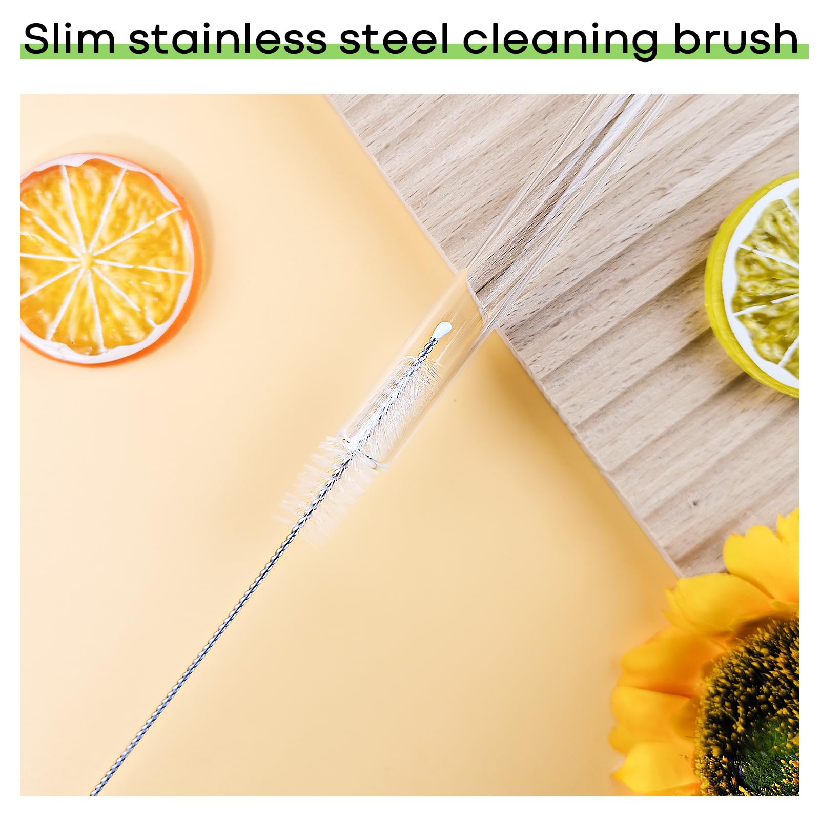 Pailles En Verre Réutilisables HALM - Lot De 6 Droites 20cm Avec Brosse - Écologiques