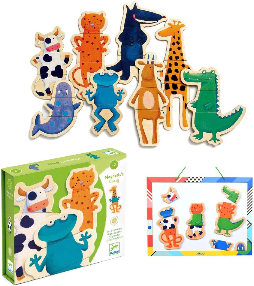 Toddler Mix and Match Wooden Magnets, Crazy Animal
