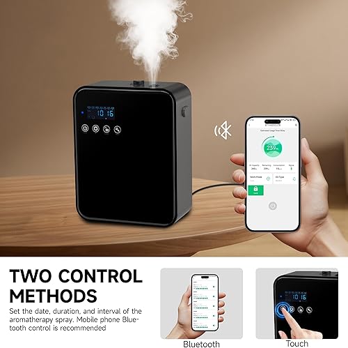 Miniatura 7 de Difusor de aceites esenciales sin agua con cable para el hogar, difusor de colección de hotel, 2500 pies cuadrados de cobertura, capacidad de 250ml