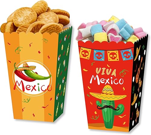 Miniatura 4 de Paquete de 24 cajas de golosinas de palomitas de maíz de México, bandeja de galletas de palomitas de maíz, bolsas de dulces, suministros para