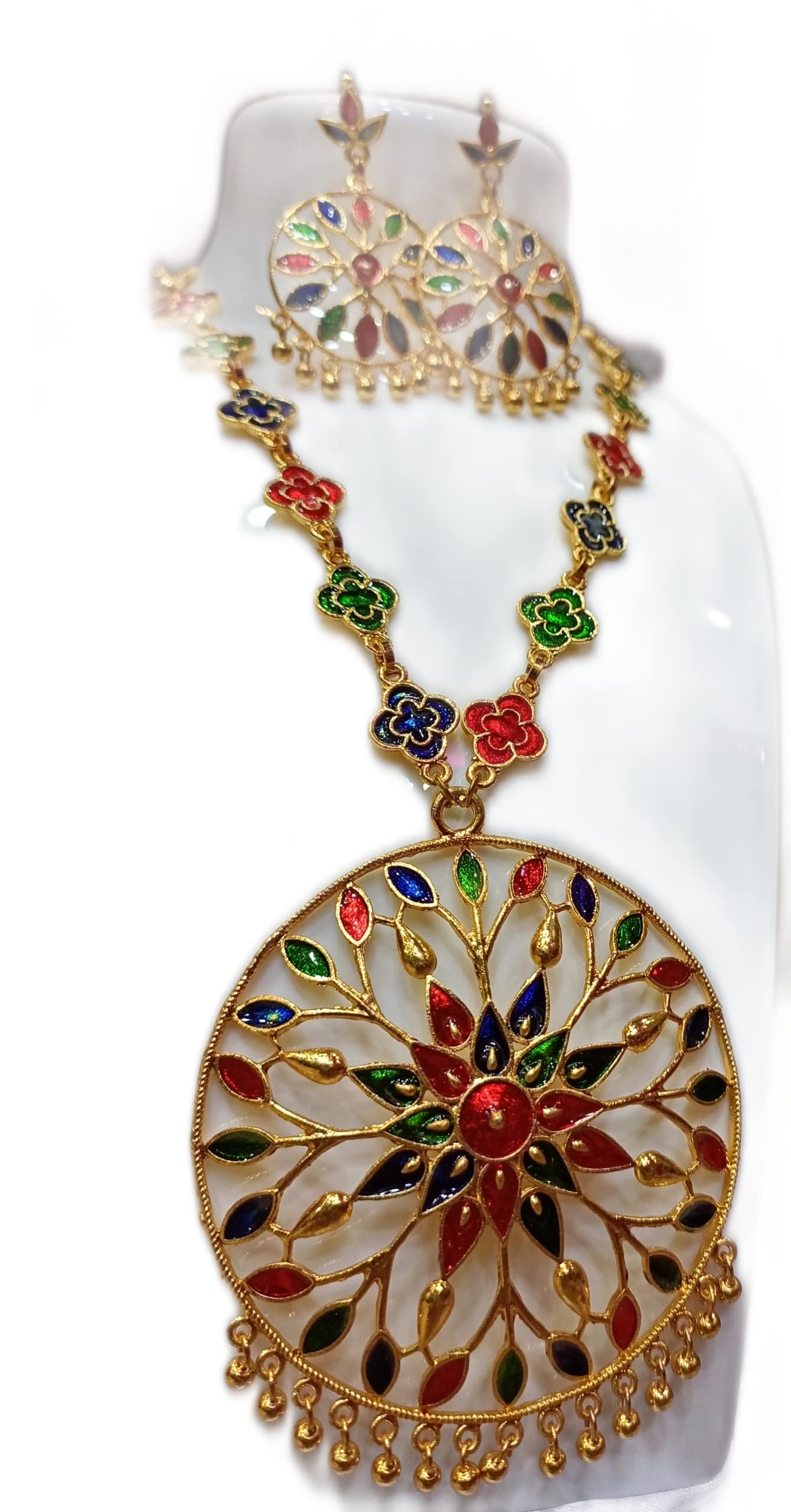 AB ASSAMESE ETHNIC Necklace set FOR WOMEN (Green) (B0C1832FC5) Amazon Price History, Amazon Price Tracker