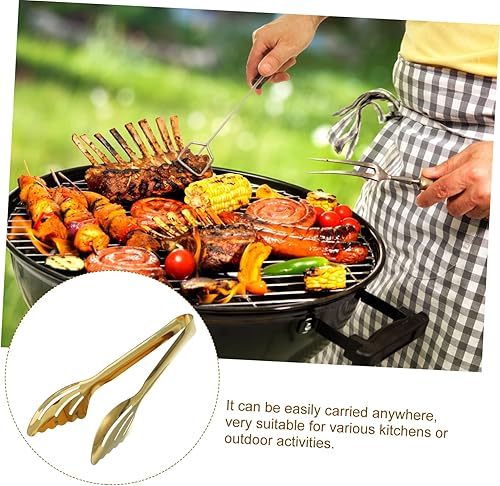 Miniatura 5 de Hemoton Pinzas para parrilla para postres, servir alimentos para cocinar, barra de acero inoxidable, pinzas multifunción, té para aperitivos,
