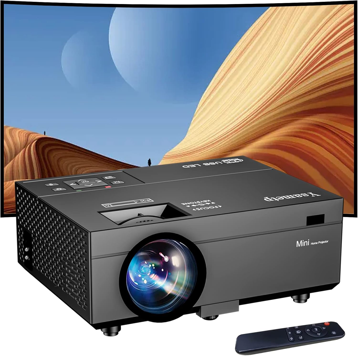 Mini Projector, 1080P Full HD 200” Screen Supported Video Projector ...