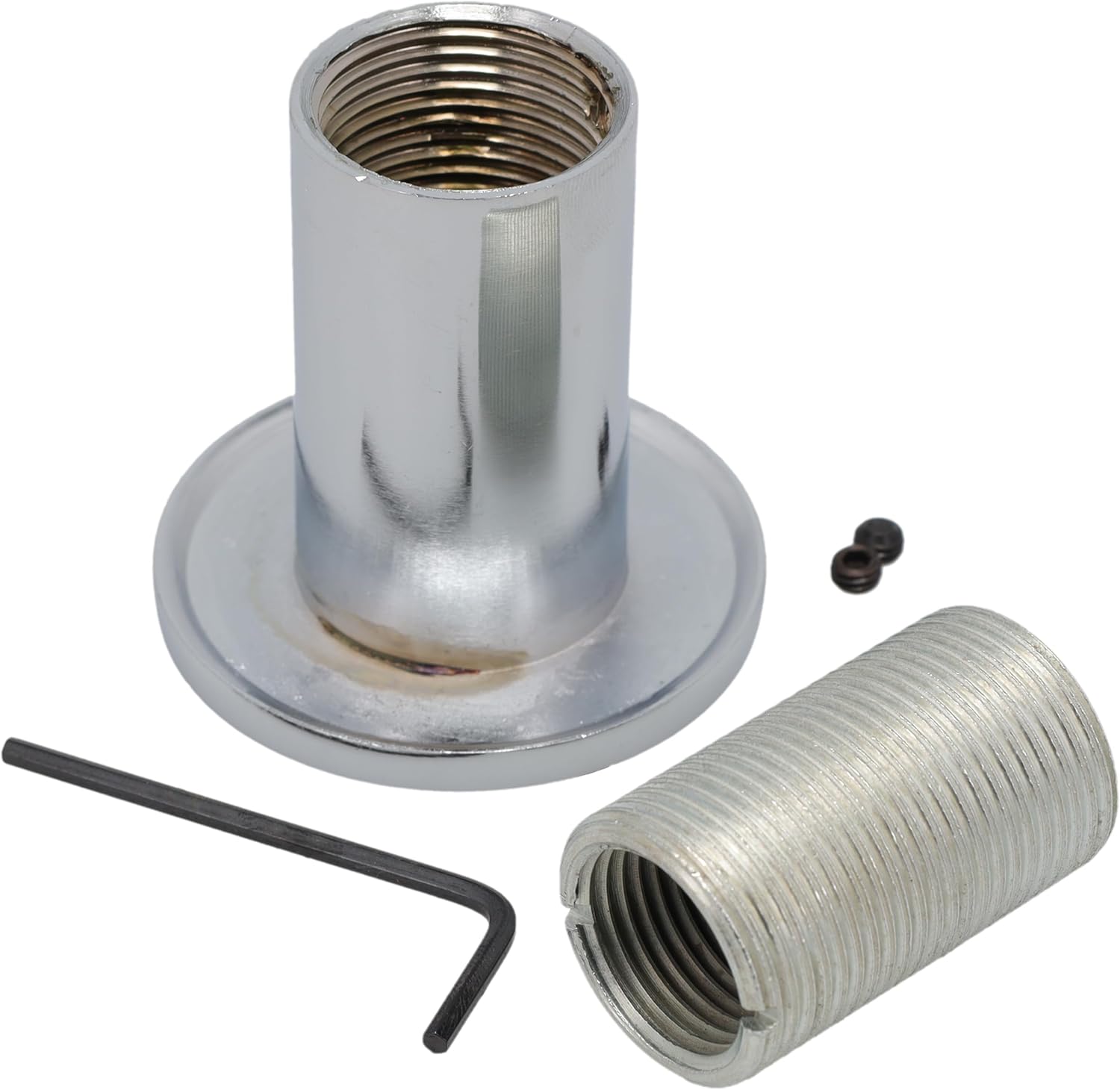 Supplying Demand UCVR-CP Fireplace Fire Pit | Universal Flange-Polished Chrome with Threaded Bushing and Hex Wrench