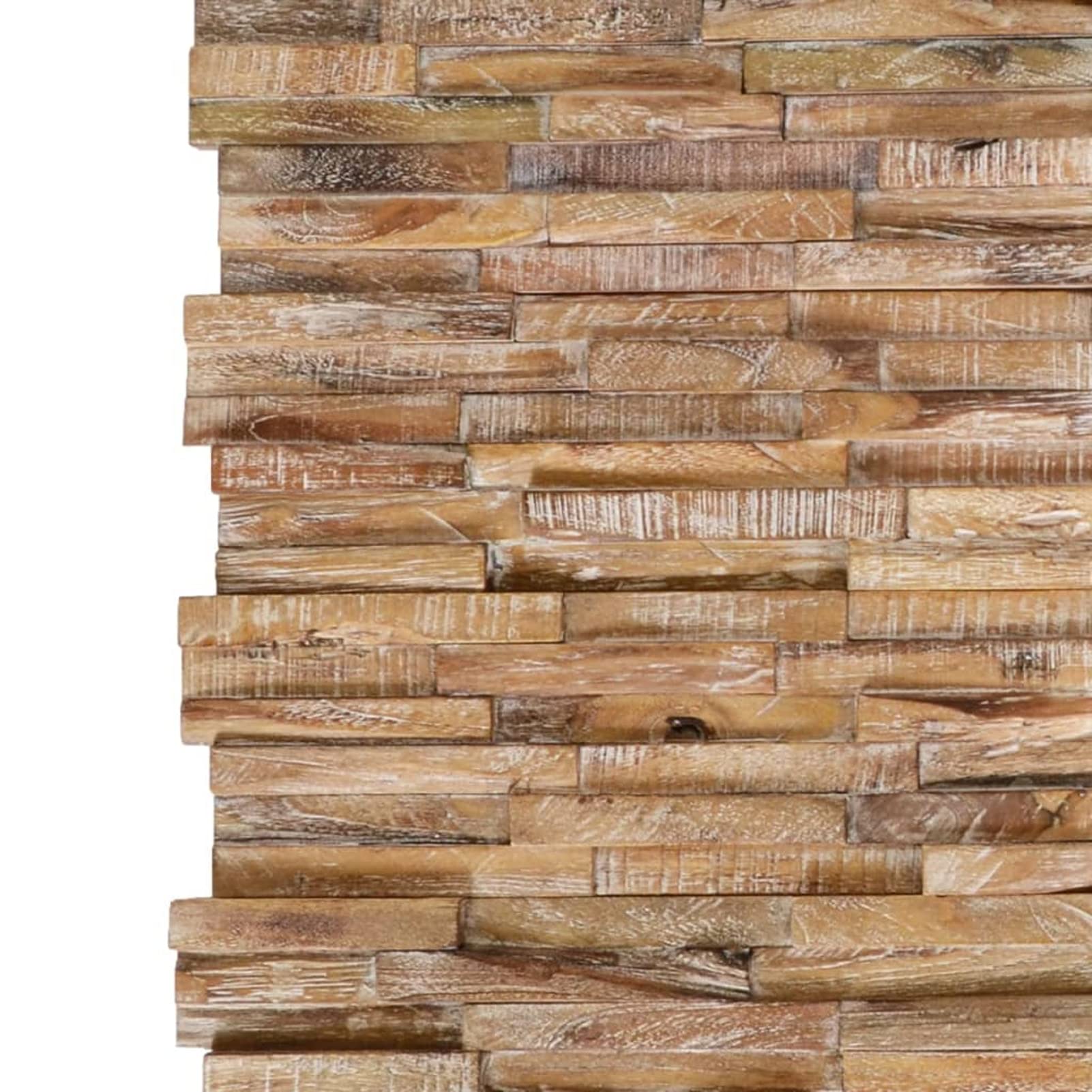 Homgoday Panele ścienne 3D 10 sztuk drewno tekowe 1,01 m² panele ścienne z cegły, tapeta z cegły 3D panele dekoracyjne na ścianę