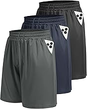 LalaHooK 3 Pack Athletic Gym Mens Shorts - Casual Black Quick Dry Basketball Shorts with Pockets for Workout Running